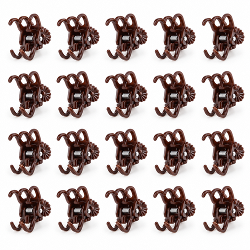 Brown Orchid Stem Clips, Set of 20 — product on white