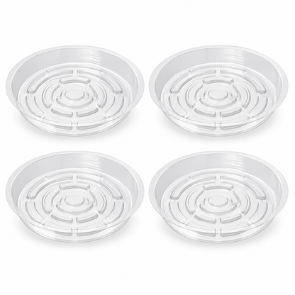 Clear Plant Saucers, Set of 4 — product on white