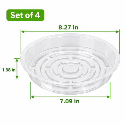 Clear Plant Saucers, Set of 4 — specification diagram