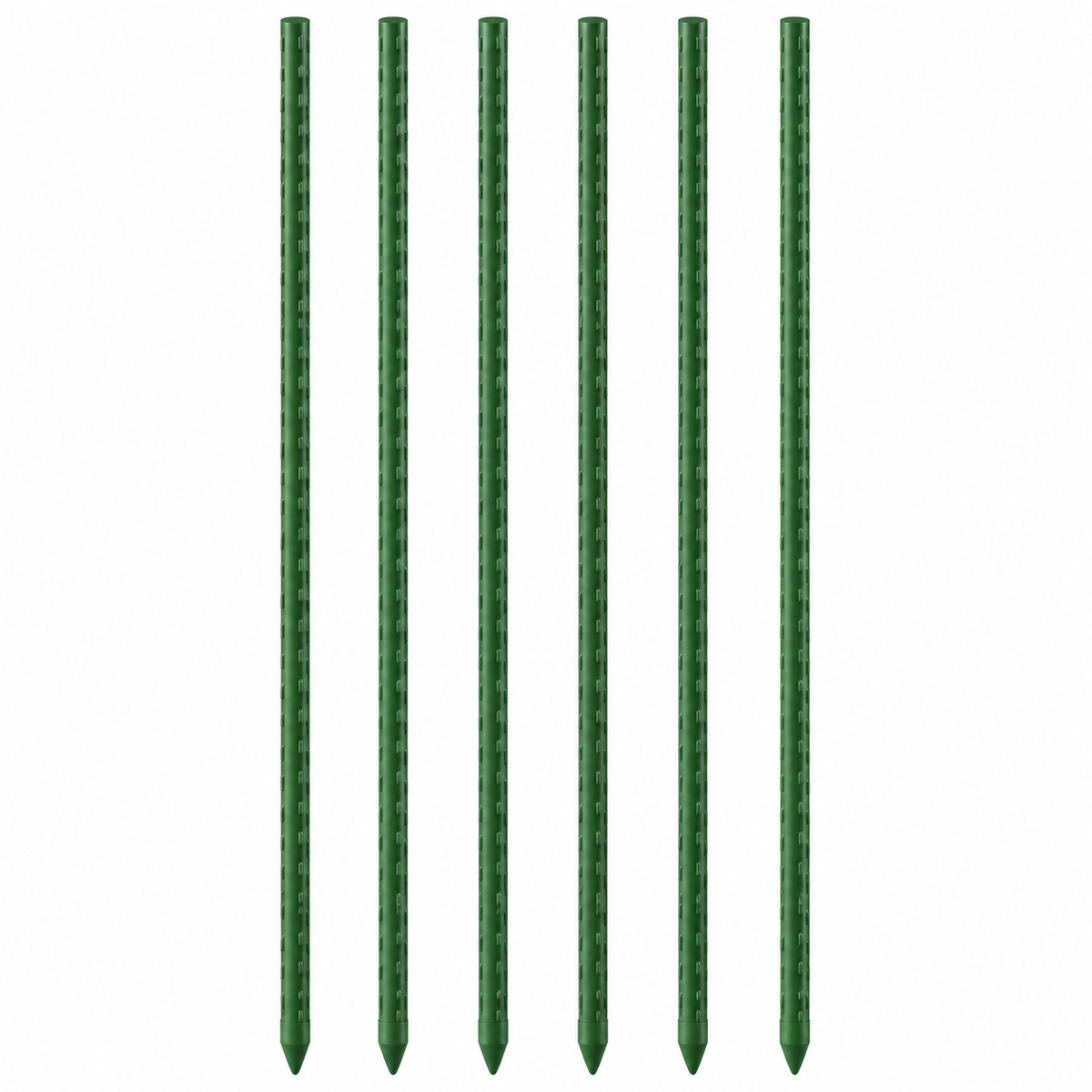 Green Coated Plant Stakes, Set of 6 — product on white