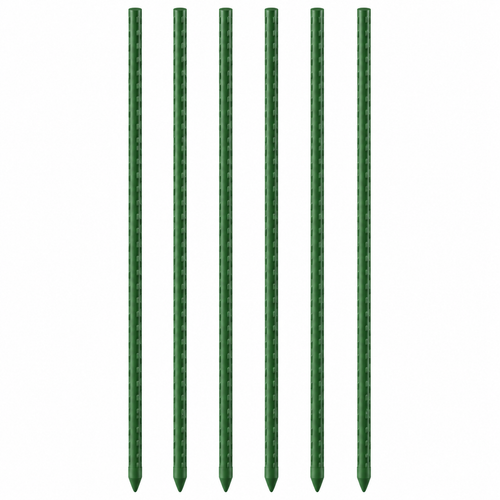 Green Coated Plant Stakes, Set of 6 — product on white