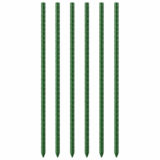 Green Coated Plant Stakes, Set of 6 — product on white