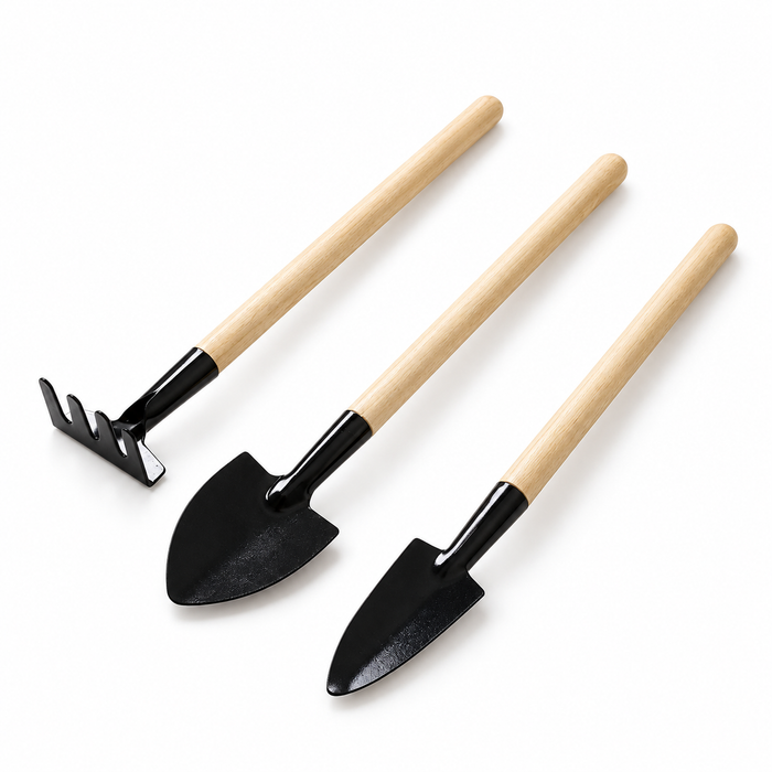 Mini Wooden-Handle Garden Tool Set