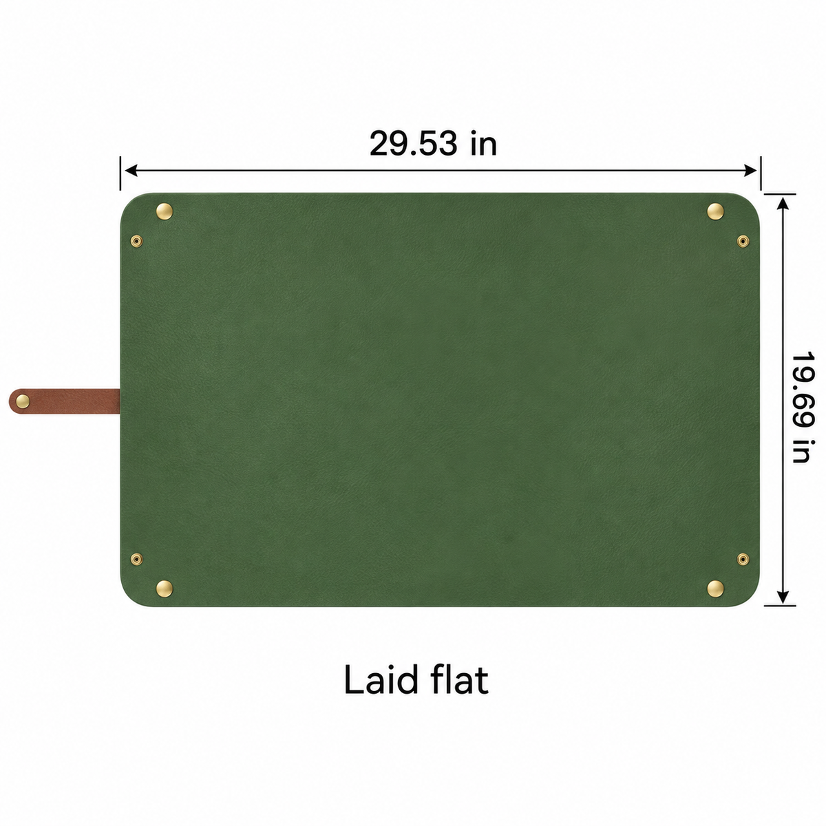 Snap-Corner Potting Mat with Roll-Up Strap — specification diagram