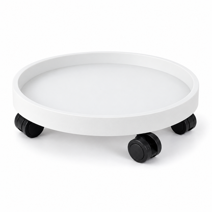 White Round Plant Caddy — product on white