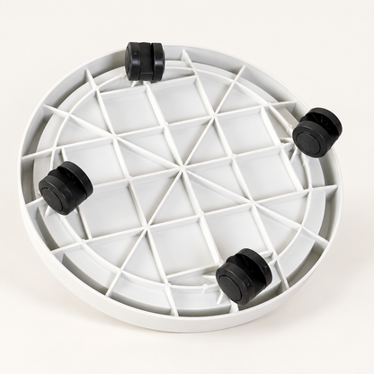 White Round Plant Caddy — product detail